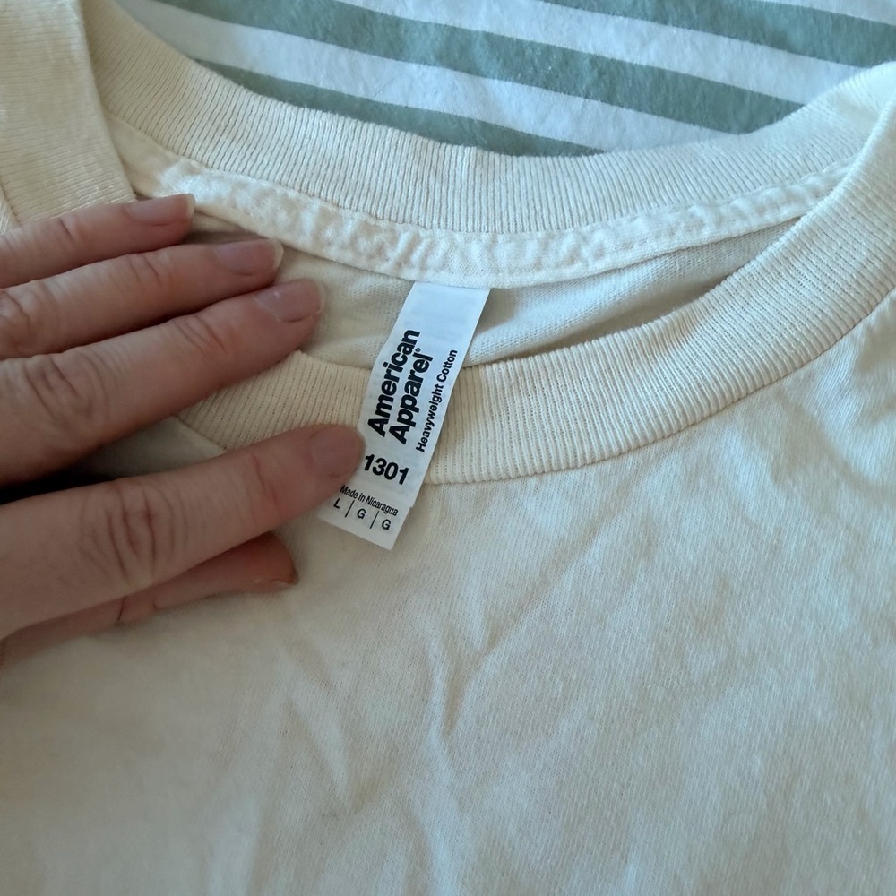 American Apparel Cream Short Sleeve Tee - Picture 5 of 5